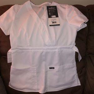 BRAND NEW WITH TAGS WHITE GREYS SCRUB TOP